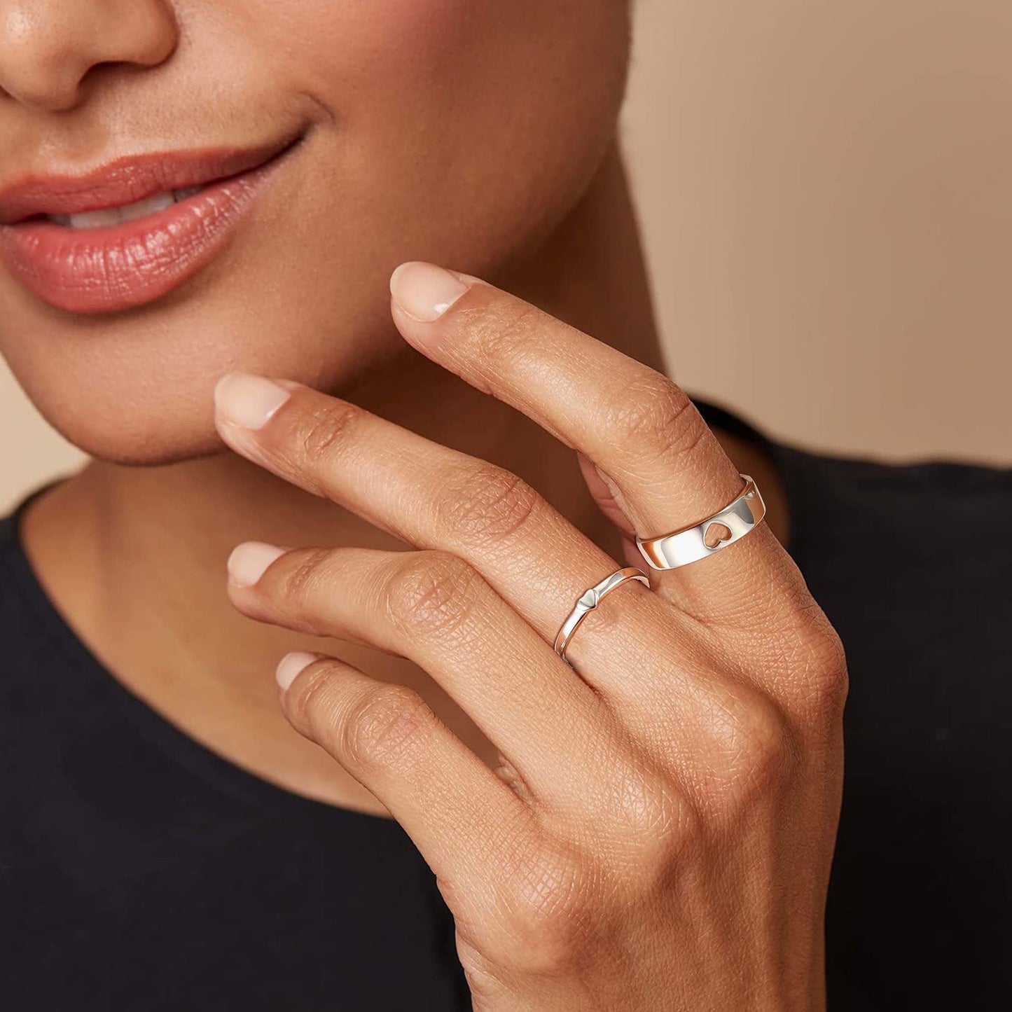 His and Her Heart Rings