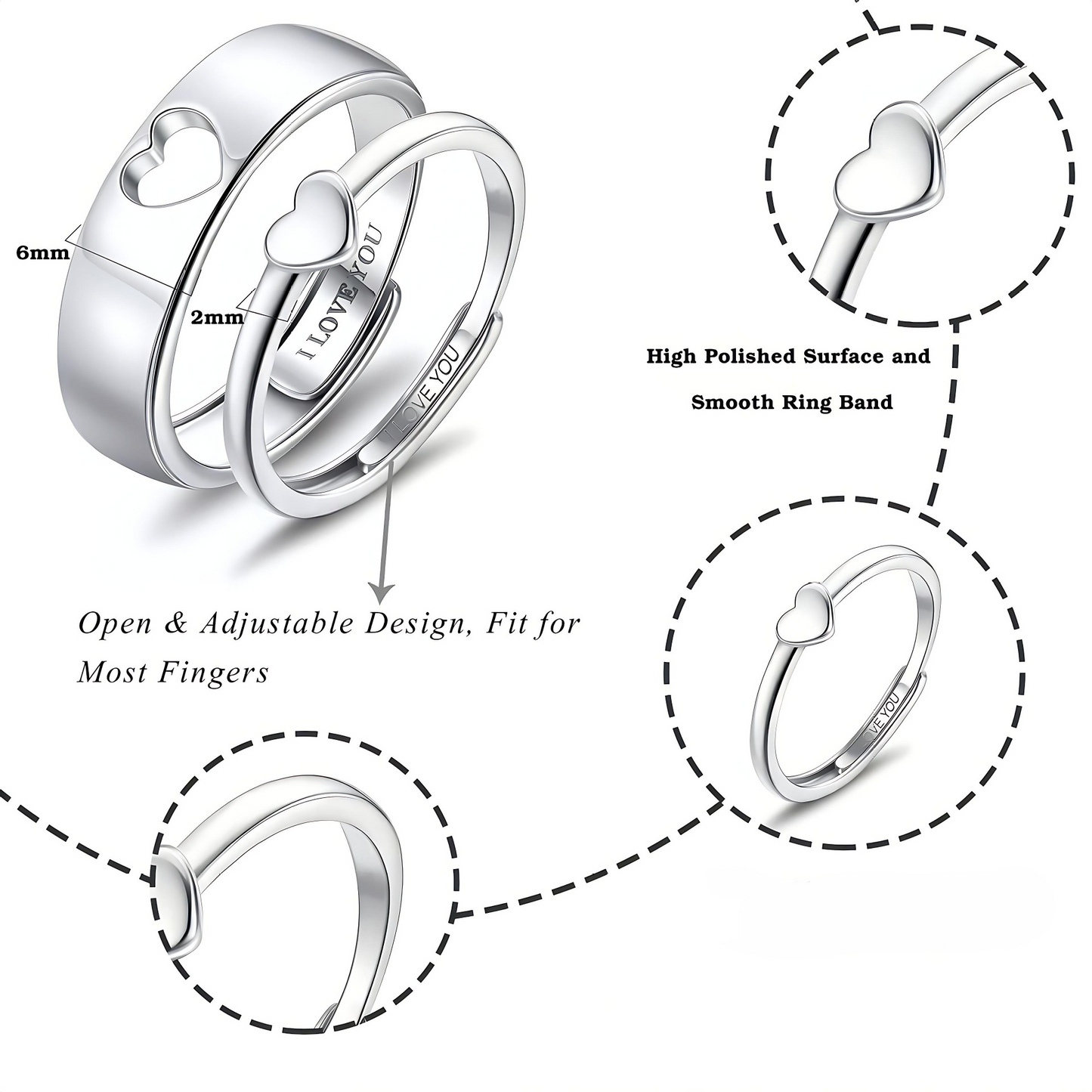 His and Her Heart Rings